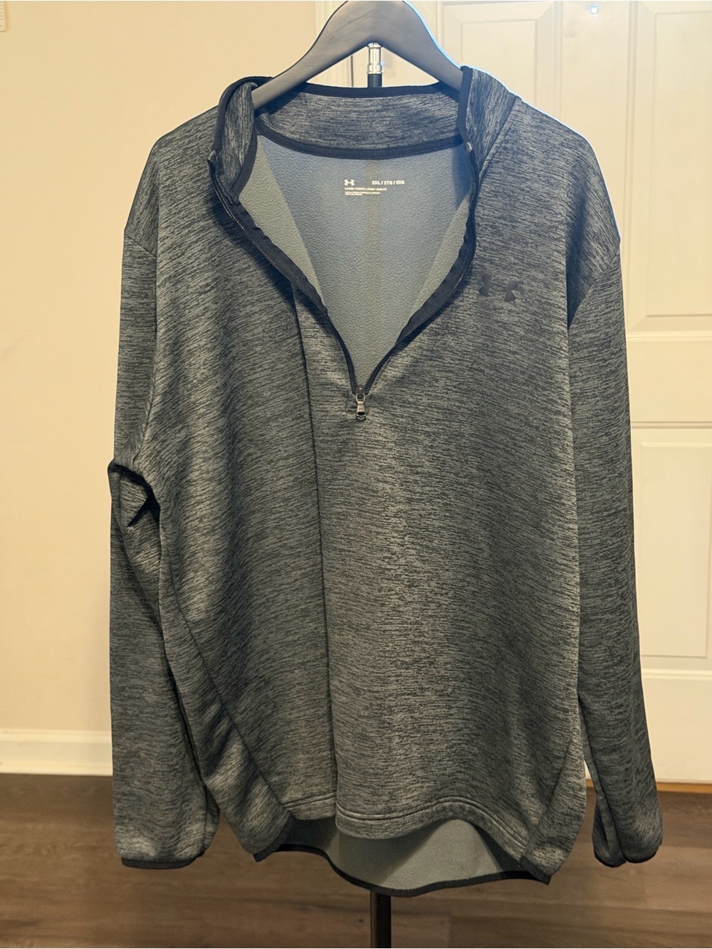 Under Armour 1/4 Zip Pullover Fleece Heather Gray Men’s 2XL Loose Fit